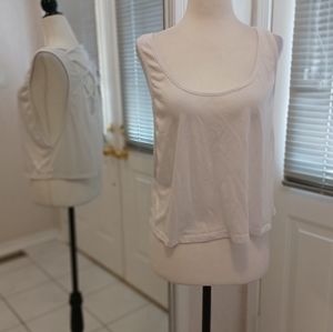 $4 Add-on White Open Tank Top - Size Large